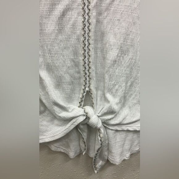 Max Studio embroidered Ruffle Sleeve Tie-Front Top 1X boho coastal cowgirl - Picture 3 of 4